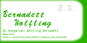 bernadett wolfling business card